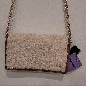 NWT House of Want HOW Wallet Cross-body Shearling